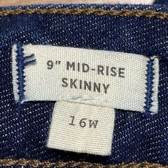 Madewell 9” Mid-rise Skinny Kingston Wash Blue Jeans, Size 16W - Picture 16 of 17